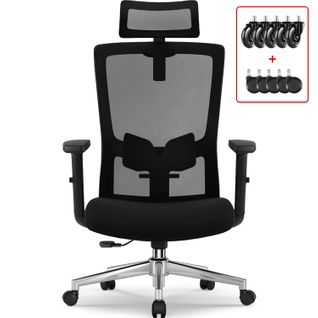 Chaise Bureau Ergonomique, Capacité 200Kg , Pieds Métalliques, Dossier Inclinable 90°-135°