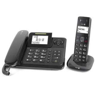 Téléphone Filaire Avec Répondeur + Sans Fil - Com-4005