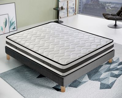 Matelas Mousse 140x200 cm FENIS - Epaisseur 20 Cm - Réversible - Côté Été/hiver