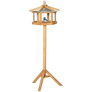 Maison à Oiseaux En Bois Avec Support Et Toit En Zinc, 113x40x40 Cm, Résistant Aux Intempéries