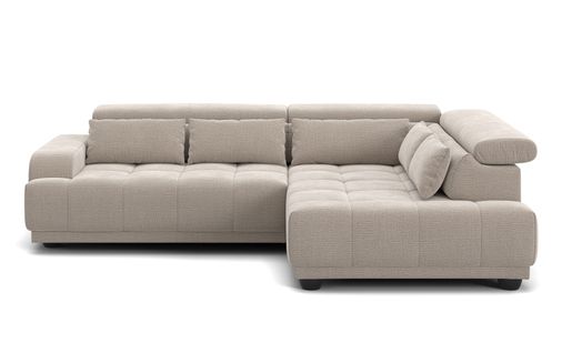 Canapé d'angle relax droit ELIOTT tissu naturel vue de face