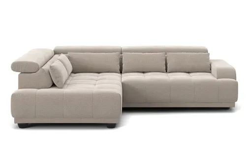 Canapé d'angle relax gauche ELIOTT tissu naturel vue de face
