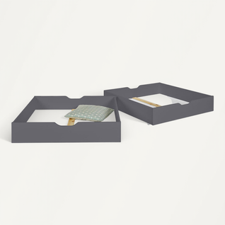 Lot De 2 Tiroirs Pour Lit Superposé Aaron   Anthracite 90x190 Cm
