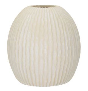 Vase Décoratif Icicle Ø36,5x38 Cm En Mgo Crème Style Moderne