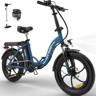 Vélo Électrique Hitway 20" Vtt Vae - Batterie 36v - 11,2ah - Moteur 250w - 7 Vitesses - Bleu