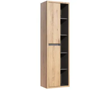 Colonne, Meuble Haut 2 Portes Shetland Oak Et Graphite – Grand Rangement Design