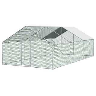 Grand Enclos Extérieur 3x6x2m Pour Poules Et Petits Animaux Avec Toit étanche Et Serrure Sécurisée