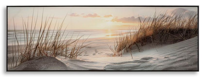Toile Plage Orléans Avec Cadre à 152x4x52 Cm Multicolore Paysage Marin Apaisant