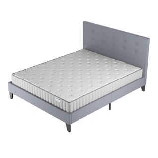 Ensemble 140x190 cm, Lit avec tête de lit + Matelas Mousse ép.16cm à mémoire de forme