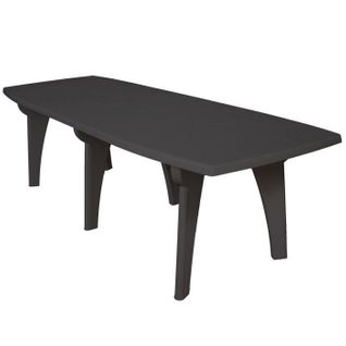 Table De Jardin Pliante Lipari 2 - 8 à 10 Places - Gris Anthracite - Polypropylene
