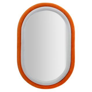 Miroir Mural En Velours "anthony" 90cm Gris et Orange