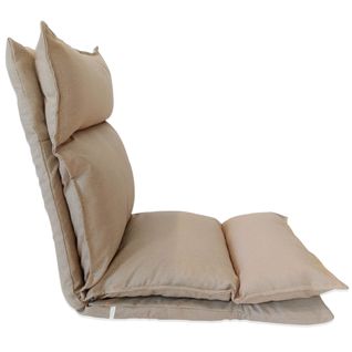 Chaise De Sol Métal Beige Polyester Relaxante Inclinable 70x56x70