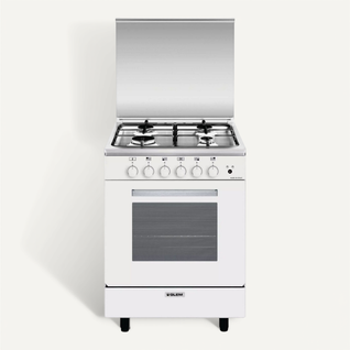 Cuisinière Dessus Gaz 4 foyers Four électrique 60 cm Blanc - Ga660cvmwh