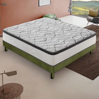 Matelas Mousse  120x200 Cm Deluxe - Epaisseur 25 Cm - Réversible - Côté Été/hiver