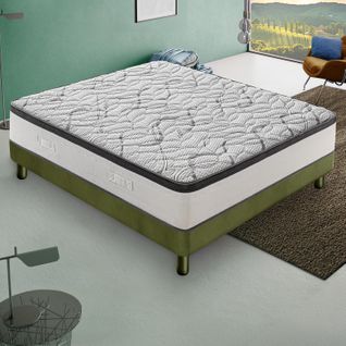 Matelas Mousse  140x200 Cm Deluxe - Epaisseur 30 Cm - Réversible - Côté Été/hiver