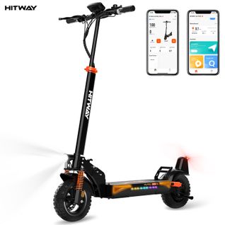 Trottinette Électrique Pliable - Pneus Solides 10" - App - Batterie 48v 27ah - Scooter Noiretorange