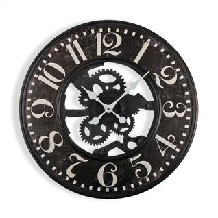 Horloge Murale Pour La Cuisine, Pendule Pour Salon Gedinne 59x2x59cm,métal, Noir