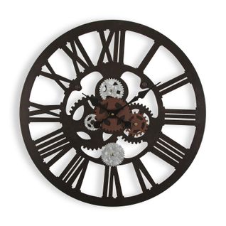 Horloge Murale Pour La Cuisine, Pendule Pour Salon Louisville 59x4x59cm,métal, Noir