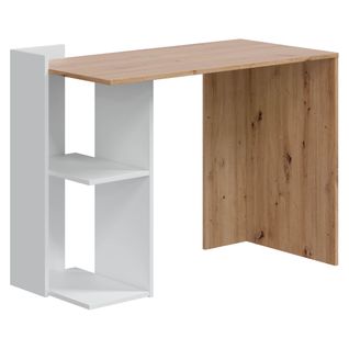 Bureau réversible KENIA imitation chêne et blanc