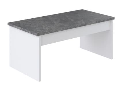 Table basse avec plateau relevable YANA Blanc et imitation béton