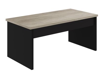 Table basse avec plateau relevable YANA Noir et imitation chêne