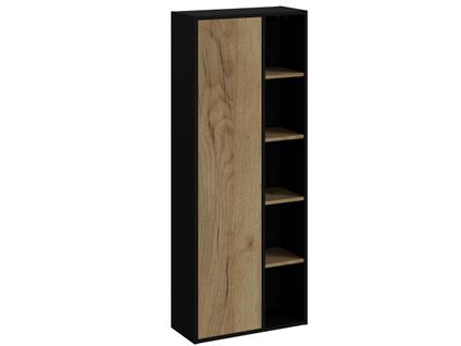 Colonne de salle de bain style industriel CUBA Imitation chêne et noir