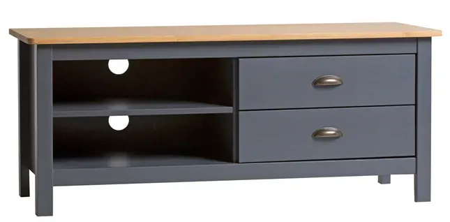 Meuble TV L.110 cm MAYA Bois massif gris