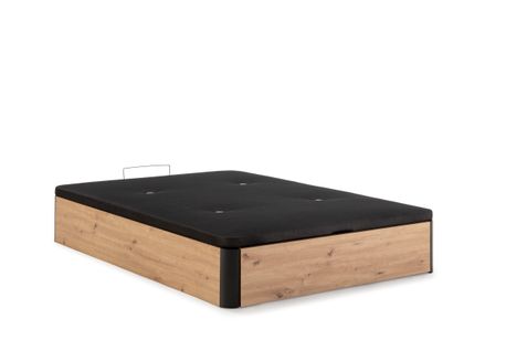 Sommier coffre 140x190 cm DREAMEA BROOKLYN 3 imitation chêne