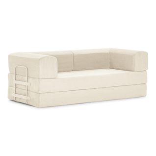 Canapé 3 places convertible VALENCIA compressé tissu beige