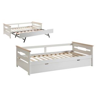 Lit gigogne 2x90x190 cm ELISA - blanc