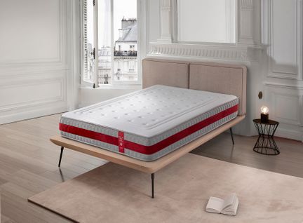 Matelas Ressorts Ensachés 140x200 Cm RUBY SPRING - Mi-ferme - Épaisseur 30 cm