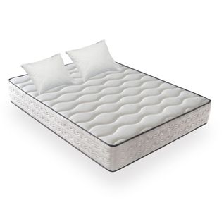Matelas Mousse 160x200 cm ZAFIRE + 2 Oreillers 60x60 - Côté Été/hiver - H25 Cm