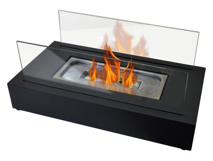 Cheminée à L'éthanol De Table Avec Deux Abat-jours En Verre Trempé