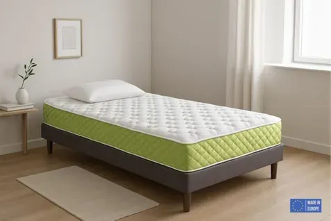 Matelas Mousse 90x190 cm SARATOGA - Ferme - Réversible - Côté Été/hiver - H15 Cm