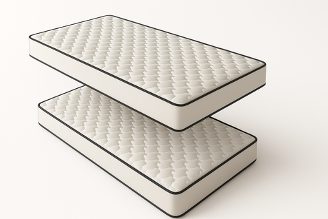 Pack de 2 Matelas Mousse 90x190 Cm, Épaisseur 15cm, Spécial Lit Gigogne Et Lit Superposé