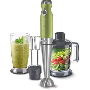 Mixeur Plongeant 4-en-1 1200 W, 20 Vitesses, Titanium Quadblade - Vert Olive