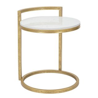 Table D'appoint Mf531, Marbre, Blanc, 40,5x40,5x50,5 Cm