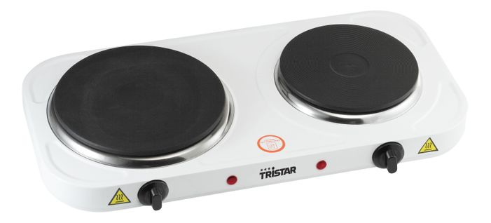 Réchaud Électrique Blanc 2 Foyers 2500w - Kp-6245