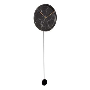 Horloge En Polyrésine Imitation Marbre Pendule Noir