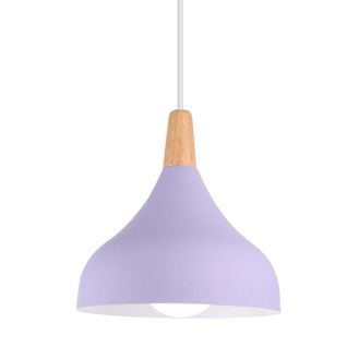 Lampe à Suspension Moderne Lustre Minimaliste Abat-jour En Métal Plafonnier D'intérieur E27 Violet