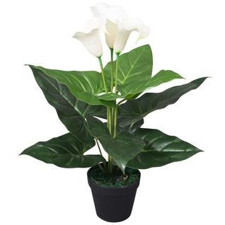 Plante Artificielle Avec Pot Lis Calla 45 Cm Blanc