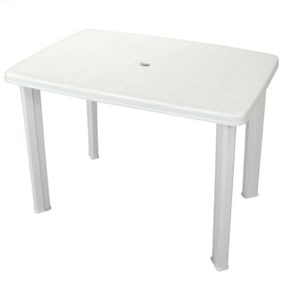 Table De Salon De Jardin En Pvc - 101x68x72 Cm - Blanc