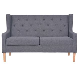 Canapé À 2 Places Tissu Gris