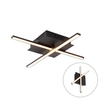 Plafonnier Moderne Noir Avec LED Dimmable En 3 Étapes - Cruz
