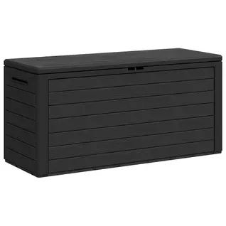 Boîte De Rangement De Jardin Verrouillable Anthracite 116x44x55 Cm Coffre Terrasse Extérieur