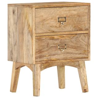 Table De Chevet 40x35x55 Cm Bois De Manguier Solide