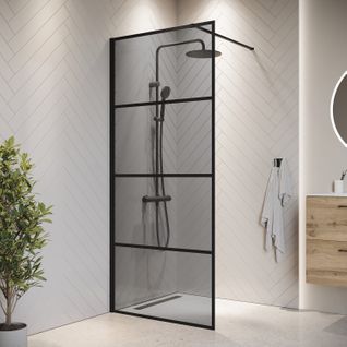 Paroi De Douche Essos - 60 X 200 Cm  - Verre Teinté Noir