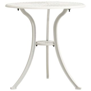 Table De Jardin Blanc 62x62x65 Cm Aluminium Coulé