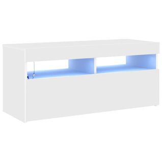 Meuble TV Avec Lumières LED Blanc 90x35x40 Cm
