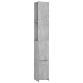 Meuble De Salle De Bain 25x26,5x170 Cm Bois Contreplaqué Gris Béton Design Élégant Rangement